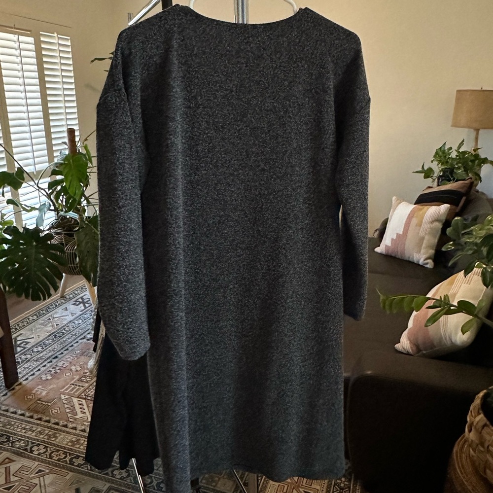 Ann Taylor Factory Black and Charcoal Gray Belted Dress Size M - Picture 4 of 10